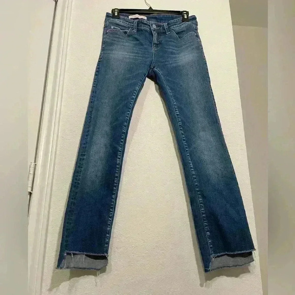 Anthropologie Pilcro and The Letterpress Dark Wash Ankle Blue Jeans Size 28 - Picture 3 of 7
